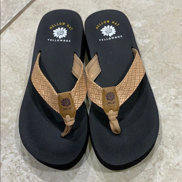 yellow box mellow mat sandals